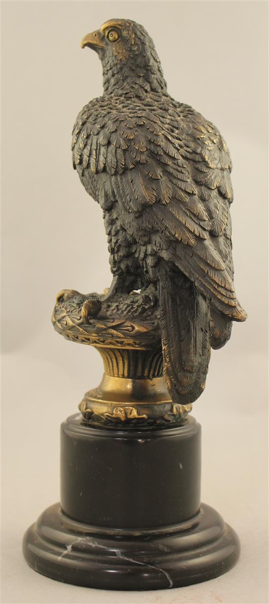After Archibald Thorburn (1860-1935). A patinated bronze model of an eagle, 12.5in.